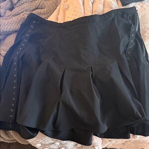 Torrid Black Pleated Eyelet Detail Mini Skirt